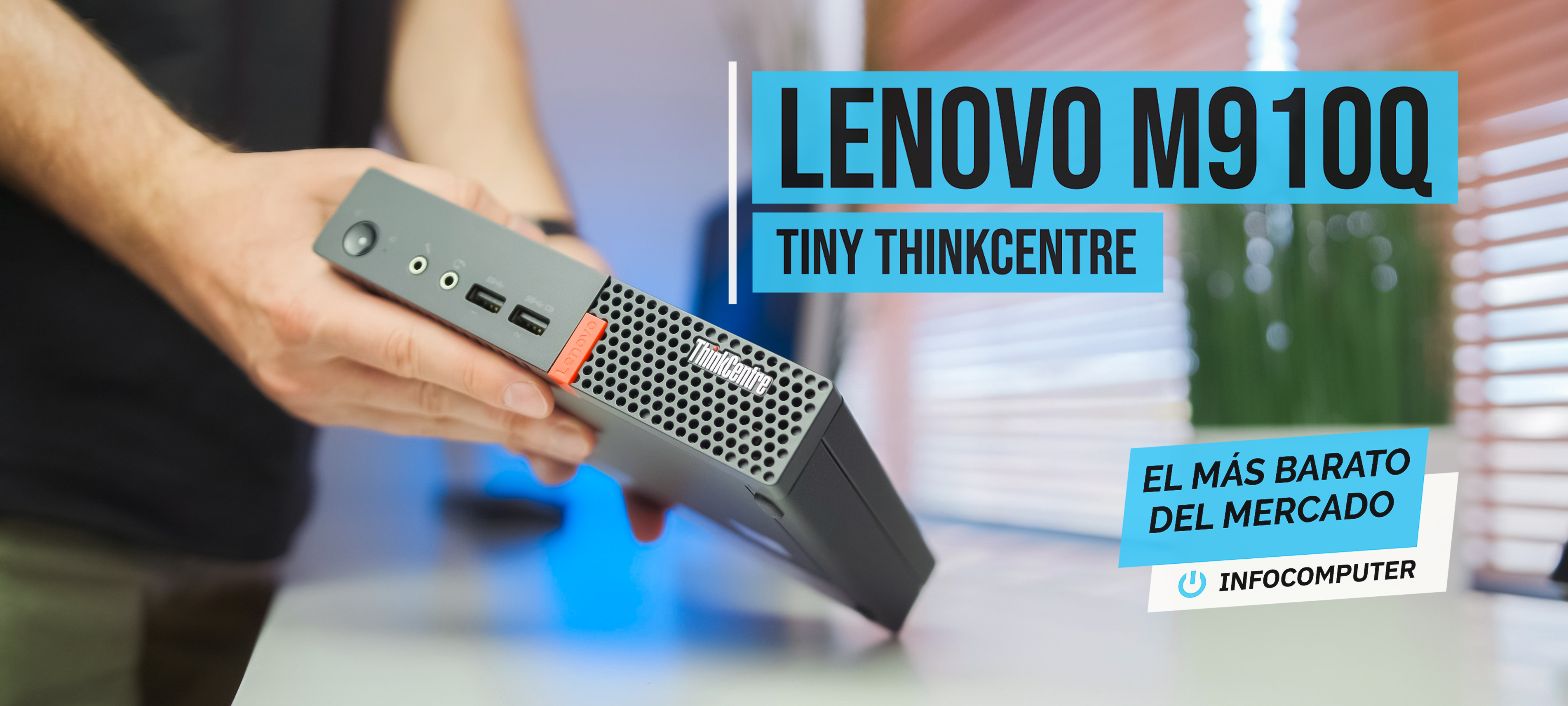 Lenovo ThinkCentre M910Q Mini PC en un entorno de oficina